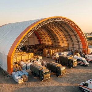 Estructura de Acero Galvanizado Redonda para Almacenamiento de Heno y Refugio para Ganado, con Diseño de Valla Lateral y Protección Contra el Viento, Fabricada con Acero Estampado - Product Image 2