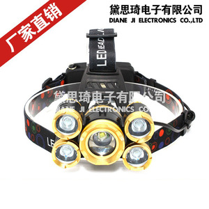 Linterna Frontal de 5 LED, 10W, Recargable, Impermeable, Portátil, para Camping - Product Image 3