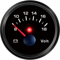 Voltmeter Tahan Air 12V 52mm untuk Mobil Truk dengan Lampu Latar 10 Warna