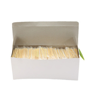 Palillos de bambú Saint de 65 mm con doble punta y envoltura de papel para hoteles, restaurantes y uso comercial - Product Image 4