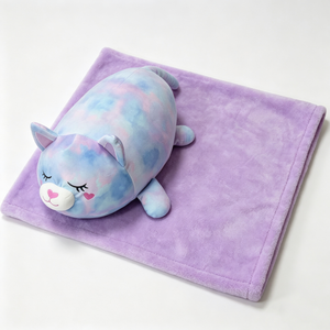 Peluche chat personnalisée, peluche chat tie-dye, ensemble couverture et peluche chat - Product Image 5