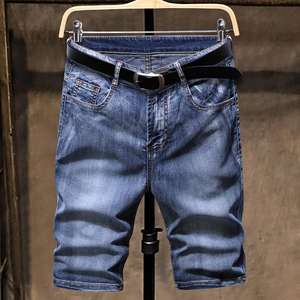 กางเกงยีนส์ขาสั้นผู้ชายแบบมีกระเป๋าลึก กางเกงยีนส์ขาสั้นทรงคลาสสิค ทรงตรง สไตล์ลำลองสำหรับฤดูร้อน ขายส่ง - Product Image 3