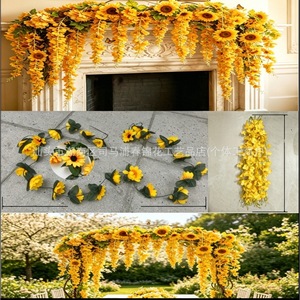 Guirnaldas de Girasoles Artificiales de 230 cm para Decoración de Bodas al Aire Libre - Product Image 5