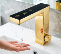 Robinet intelligent de salle de bain haut de gamme carré à trou unique, à capteur tactile 2-en-1 avec affichage numérique LED, idéal pour hôtels, maisons et chambres – Meilleures ventes