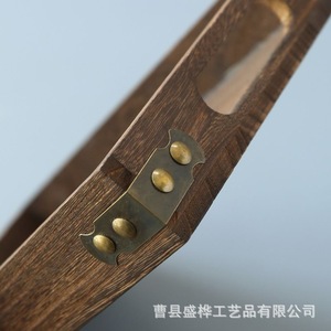 Paulownia Wood <b>Tea</b> <b>Tray</b> Rectangle With Brass Hardware For <b>Tea</b> Serving And Storage - Product Image 5