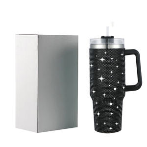 Vaso Personalizable de 40 oz con Pedrería, Asa y Doble Pared Aislada de Acero Inoxidable para Fiestas - Product Image 4