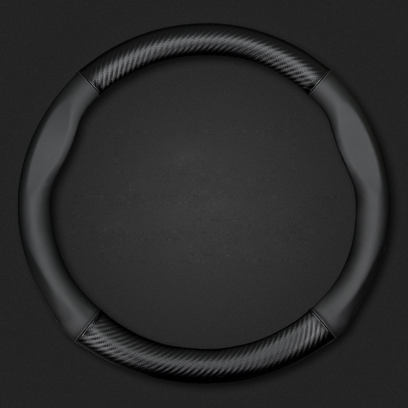Universal 38cm Anti-Slip Luxury 3-Spoke Carbon Fiber Leather Steering Wheel Cover | Guangzhou CST Au