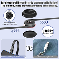 Cable de Carga Rápida Retráctil USB-C a USB-C PD de 100W y 5A para Computadora, Impresora y Escáner de Código de Barras