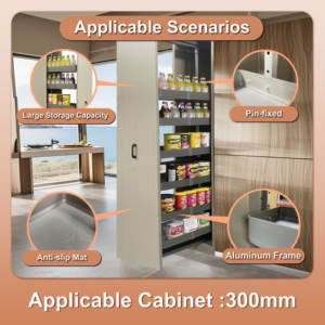 Alandwares - Mueble de Cocina Moderno de Aluminio con Múltiples Niveles, Mueble de Almacenamiento Móvil para el Hogar, Cesta para Verduras, 6 Niveles - Product Image 2