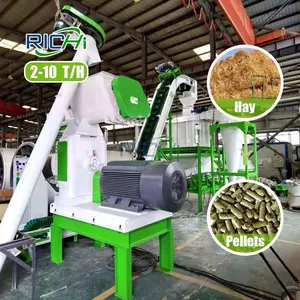 RICHI工業用ペレット製造機2-10 T/Hアルファルファわら干し草ペレット機械飼料用バイオ燃料ペレット - Product Image 1