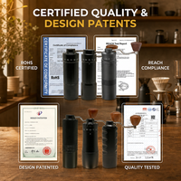 Moulin à café manuel portable ergonomique pour débutants, réglable, à faible effort, avec meules en acier inoxydable 420, idéal pour la vente en gros