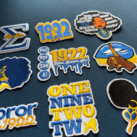 Patch thermocollant vintage Soror 1922 en chenille brodée, lettres de la fraternité grecque, appliques à transfert thermique, accessoire vestimentaire