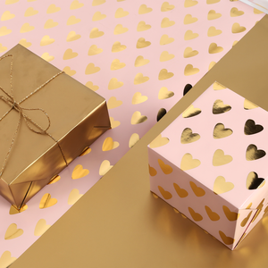Hot Design Metallic Shiny Heart Gift Wrapping <b>Paper</b> <b>Roll</b> Double-sided Coated <b>Paper</b> For Party Decoration - Product Image 6