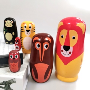 Muñecas rusas anidadas Matryoshka madera apilable anidadas juguetes hechos a mano para Niñas para niños Navidad - Product Image 3
