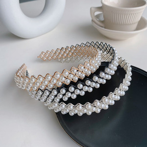Mode coréenne perle cheveux cerceau ficelle tresse paquet de cheveux fins croisé Europe et amérique cheveux grotets vague <span class=keywords><strong>visage</strong></span> - Product Image 2