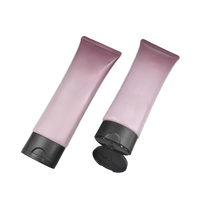 Tube cosmétique 300 ml en plastique, tube souple avec bouchon à clapet 50 mm, gris-violet, impression de logo personnalisée, pour lotion corporelle, crème, shampoing, fabrication en usine