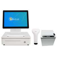 Paquet de caisse enregistreuse Android 14 pouces pour supermarché restauration POS imprimante thermique caisse pistolet à balayage livré avec logiciel