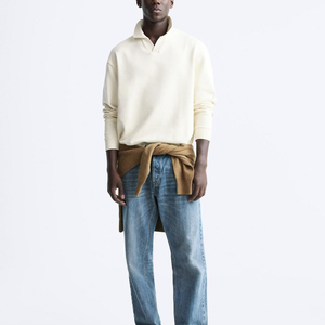 Design design in cotone bianco Unisex francese tessuto di spugna con stampa grafica Logo ricamato oversize Plain Custom <span class=keywords><strong>POLO</strong></span> <span class=keywords><strong>collo</strong></span> felpe da uomo - Product Image 2