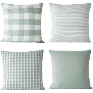 Housse de coussin décorative vert <span class=keywords><strong>sauge</strong></span> à rayures, imprimée, avec fermeture éclair, pour la maison, vente en gros - Product Image 1