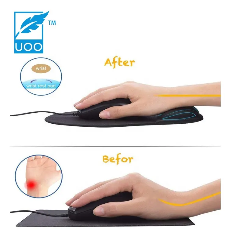 UOO jel bilek desteği ile özelleştirilmiş ofis Mousepad