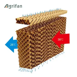 Almofada de refrigeração evaporativa 7090/7060 da água industrial para ventilação da fazenda da greenhouse e das aves