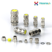 Hoonsun HX-EX3 M16 M20 M25 M32 M40 M50 Presse-étoupe blindé à double compression en acier inoxydable 316SS pour câble haute tension, antidéflagrant IP66