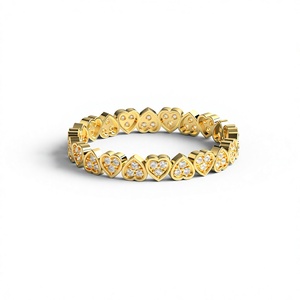 แหวนแต่งงานเพชรทรงกลมเจียระไนแบบบริลเลียนท์เคลือบทองคำ 18K 14K สไตล์โรแมนติก สำหรับผู้หญิง สามารถสวมซ้อนกันได้ - Product Image 6