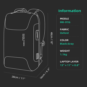 Mark Ryden Laptop Backpack Anti Theft USB Charging Laptop <strong>Bags</strong> Men School <strong>Bags</strong> Business Backpack <strong>Bags</strong> For Laptop MR9116-B - Product Image 5