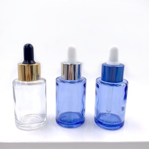 Flat Shoulder 30ml 1oz Bamboo Cap <b>Glass</b> Serum Bottle for Skin Care Dropshipping MOQ 100pcs - Product Image 5