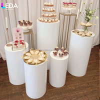 LEDA Lot de 5 Colonnes de Présentation Rondes pour Table de Desserts, Supports pour Gâteaux de Mariage, Anniversaire, Fête, Décoration d'Événements