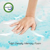 Surmatelas rafraîchissant ignifuge pour lit double à usage domestique, surmatelas en mousse à mémoire de forme king avec fermeture éclair, mousse haute densité