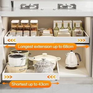 Armoire à <span class=keywords><strong>tiroirs</strong></span> extensible en acier au carbone blanc personnalisée assaisonnement pot à épices et ensembles d'organisateur de casseroles pour armoire - Product Image 3