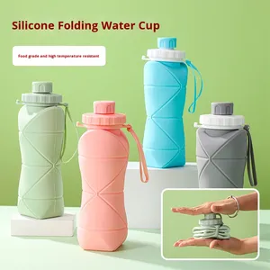 Taza de agua plegable de silicona telescópica portátil de 600ML, artículos para beber para deportes y viajes al aire libre, regalo deportivo - Product Image 1