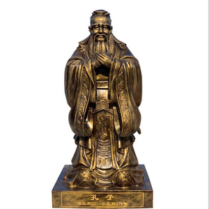 Sculpture de médecin en bronze imitation Jiahua, figurine en fibre de verre, statue de médecins chinois anciens à poser au sol - Product Image 1
