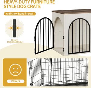 <span class=keywords><strong>100</strong></span> cm ahşap köpek sandık mobilya anti-çiğnemek ve anti-kaçış kemerli kapı kapalı kulübesi yan masa Pet kafesleri - Product Image 4