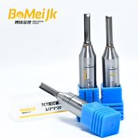 BoMeiJK TCT Fraise droite à 2 dents en carbure de tungstène pour le travail du bois ODM/OEM Angle de hélice 45° pour usinage CNC