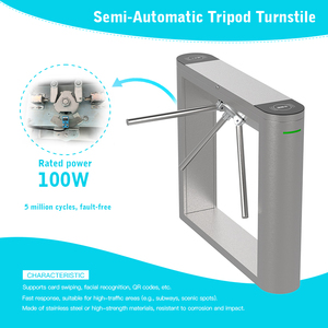 Système de barrière d'accès intelligent HCW <span class=keywords><strong>TCP</strong></span>/<span class=keywords><strong>IP</strong></span> QR <span class=keywords><strong>ESD</strong></span> Tourniquet d'entrée Contrôle de foule Tourniquet trépied - Product Image 3