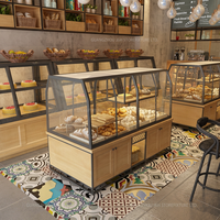 Vitrine de boulangerie en gros, présentoir à pain en fer noir sur mesure, vitrine à gâteaux en verre trempé, service de conception pour café et magasin