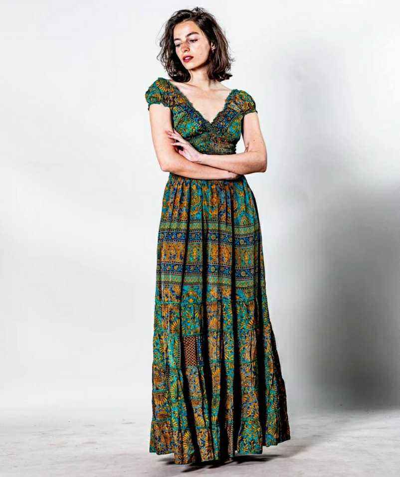 Aesthetic Hippy Style Dresses Reclaimed Vintage Long Sleeve Boho