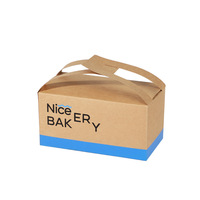 Boîte en papier kraft personnalisée, boîte d'emballage portable pour croissants, boîte à emporter pour pâtisseries, conteneur jetable pour desserts de boulangerie