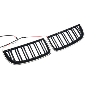 กระจังหน้า BMW E90 ปี 2005-2008 สีดำเงาแบบ Dual Line LED พร้อมสายไฟ สำหรับเปลี่ยนกันชนหน้า - Product Image 3