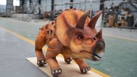 Zigong RC Roboterhund Triceratops Laufender Dinosaurier-Roboter Realistisches Simulationsmodell Leicht Anpassbare Größen Indoor Bildungspark Einkaufszentrum