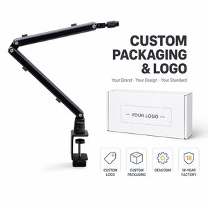 Soporte de Micrófono de Brazo Articulado de Aluminio de Alta Resistencia, Carga de 1.5 kg, 360° °   Abrazadera en C Giratoria de 60 mm, Suministro al por Mayor OEM para <span class=keywords><strong>Estudio</strong></span> - Product Image 5