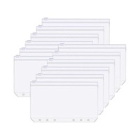 Carpeta con Anillas A5 A6 A7, Bolsas Transparentes de PVC con Cierre Hermético, Sobres para Efectivo con Apertura Lateral, Bolsa con Cierre para Documentos