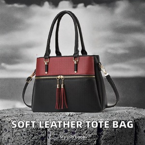 Best Selling Color Matched Large Capacity Tote <b>Bag</b> <b>Soft</b> PU <b>Leather</b> Fringes Single Shoulder Cross Body Zipper Polyester Bohemian - Product Image 2