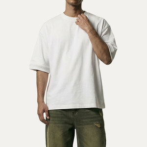 Camisetas de algodón lisas de <span class=keywords><strong>moda</strong></span> al por mayor para hombre, de corte holgado y <span class=keywords><strong>estilo</strong></span> casual, de manga corta - Product Image 3