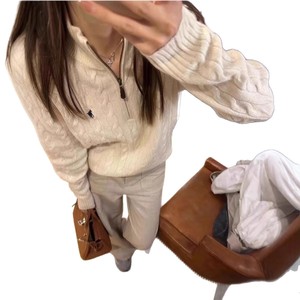 Suéter de Punto de Alta Calidad para <span class=keywords><strong>Mujer</strong></span>, con Cuello Alto y Cierre, Diseño Versátil con Bordado de Logotipo, a la Moda - Product Image 5