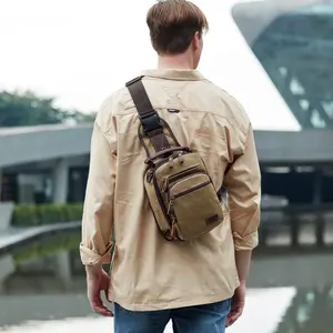 Nerlion Vintage Waterproof Phone Pouch Mini Retro Casual Cross Body Small Shoulder Canvas Sling Bag Crossbody Men's Chest Bags