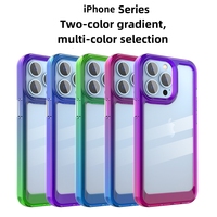 Nouvelles coques de téléphone portable de luxe à dégradé pour iPhone 15 14 13 12 11 Series, avec cadre de protection complet pour l'objectif