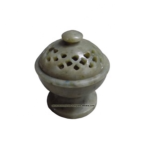 High Quality Wholesale Decorative Soapstone <b>Incense</b> Cup <b>Cone</b> and <b>Incense</b> Stick Holder Oud Bakhoor With Lid - Product Image 1